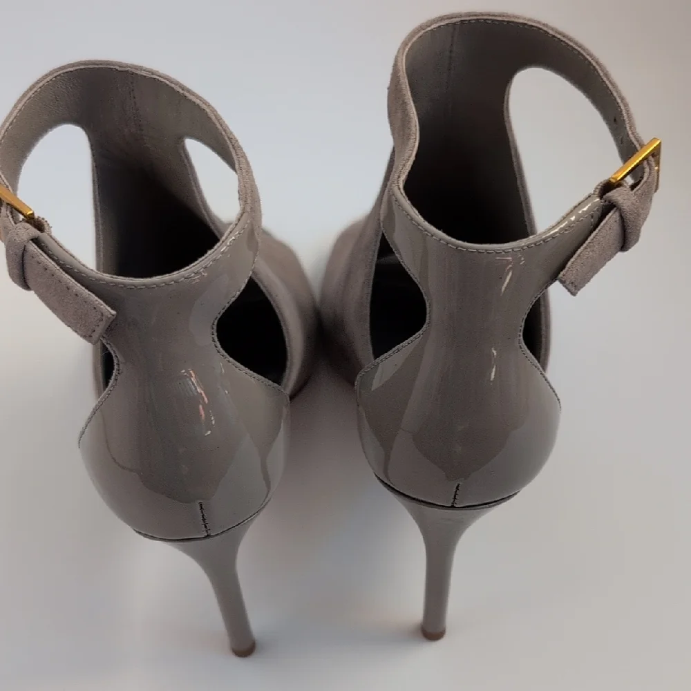Tory Burch Gray Suede Ashton Bootie Heel Shoes size 5M - Picture 5 of 15